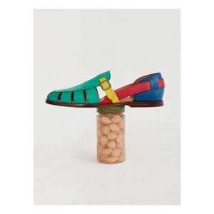 Bobo Choses - Color Block Leather Sandals | Green