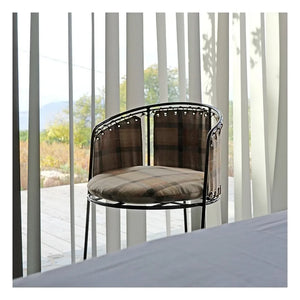 Honoré - Palmer Chair, Checked Velvet | Caramel