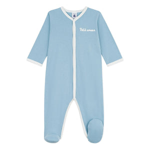Petit Bateau - Little Love Organic Cotton Pajama | Gray Blue