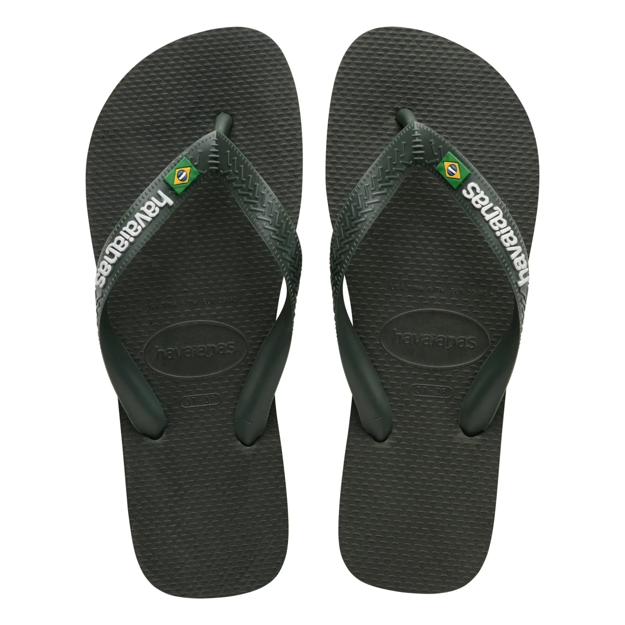Havaianas - Brasil Logo Flip Flops | Olive Green