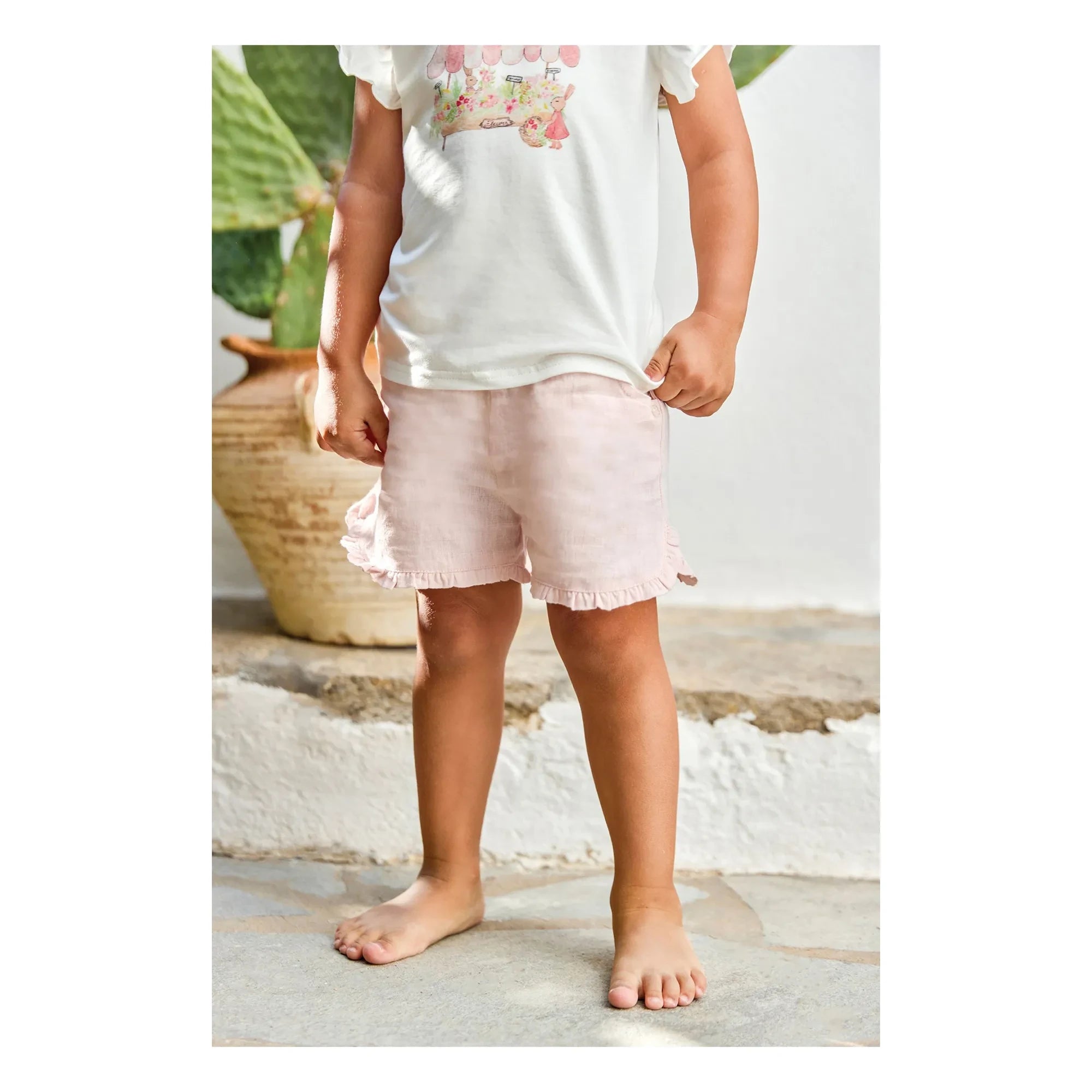 Tartine et Chocolat - Light Pink Fronces Shorts