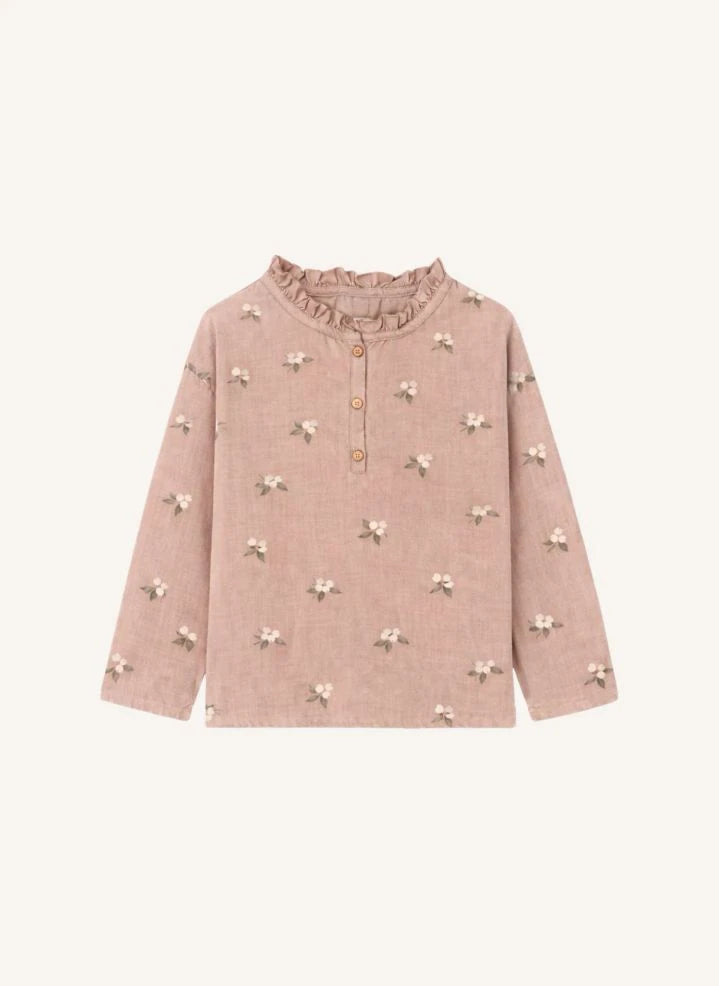 Studio Bohème - Olympe Gui Organic Cotton Gathered Collar Blouse | Pink