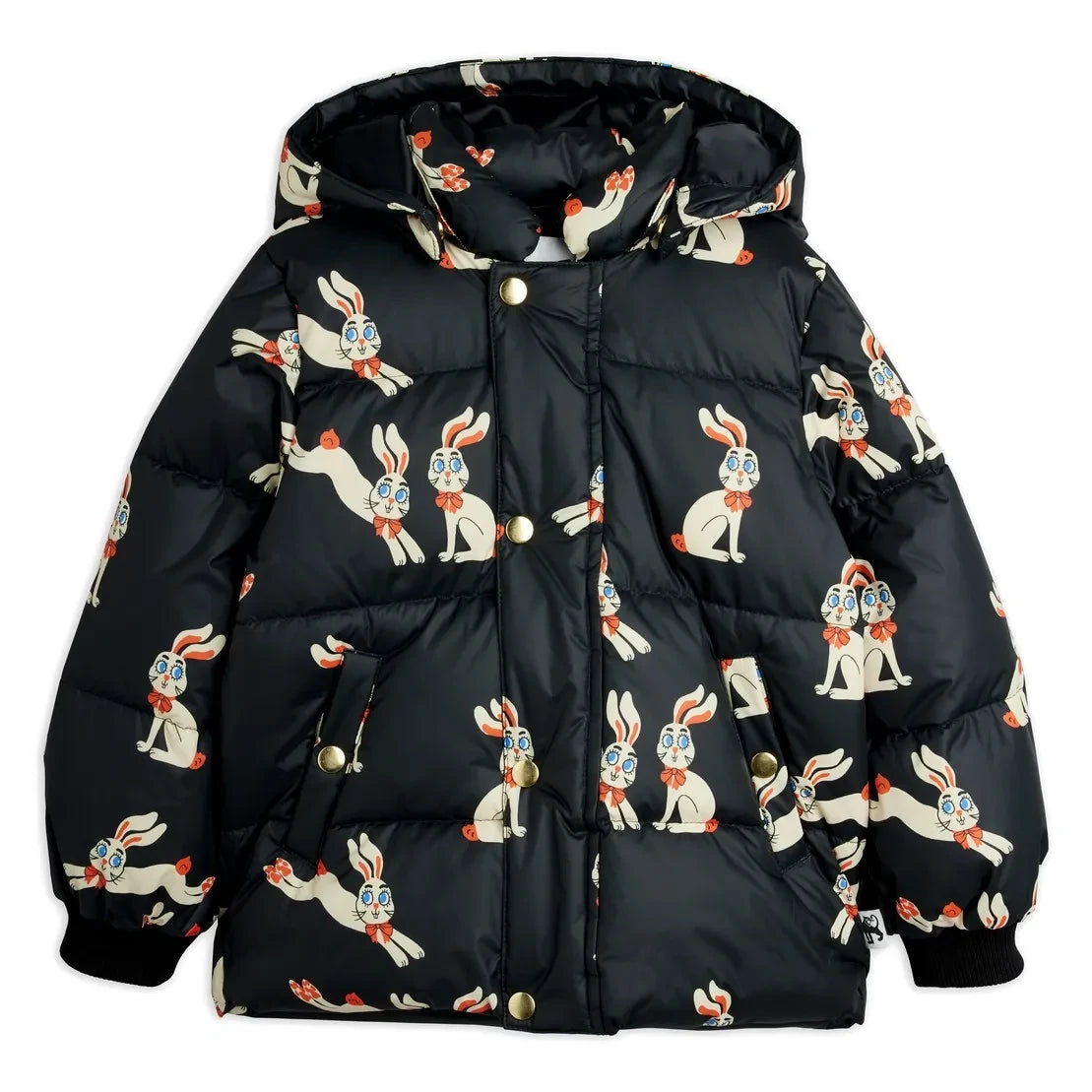 Mini Rodini - Lapins Recycled Fiber-Filled Coat | Black