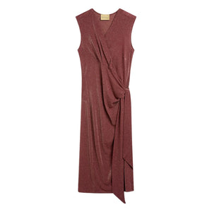 Momoni - Roca Irrisé Elbise | Kırmızı