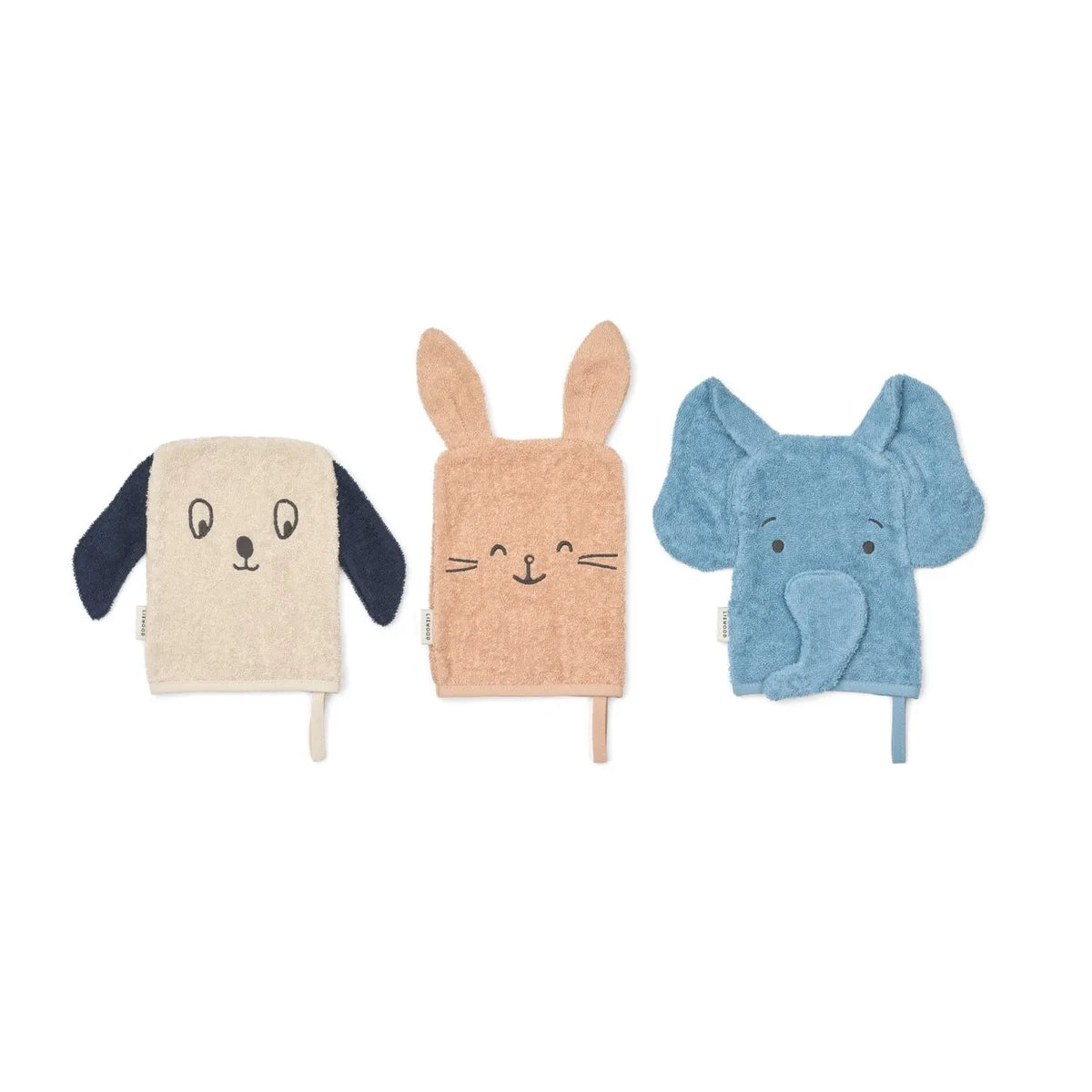 Liewood - Sylvester Organic Cotton Wash Mitts - Set of 3 | Pale Tuscan Mix