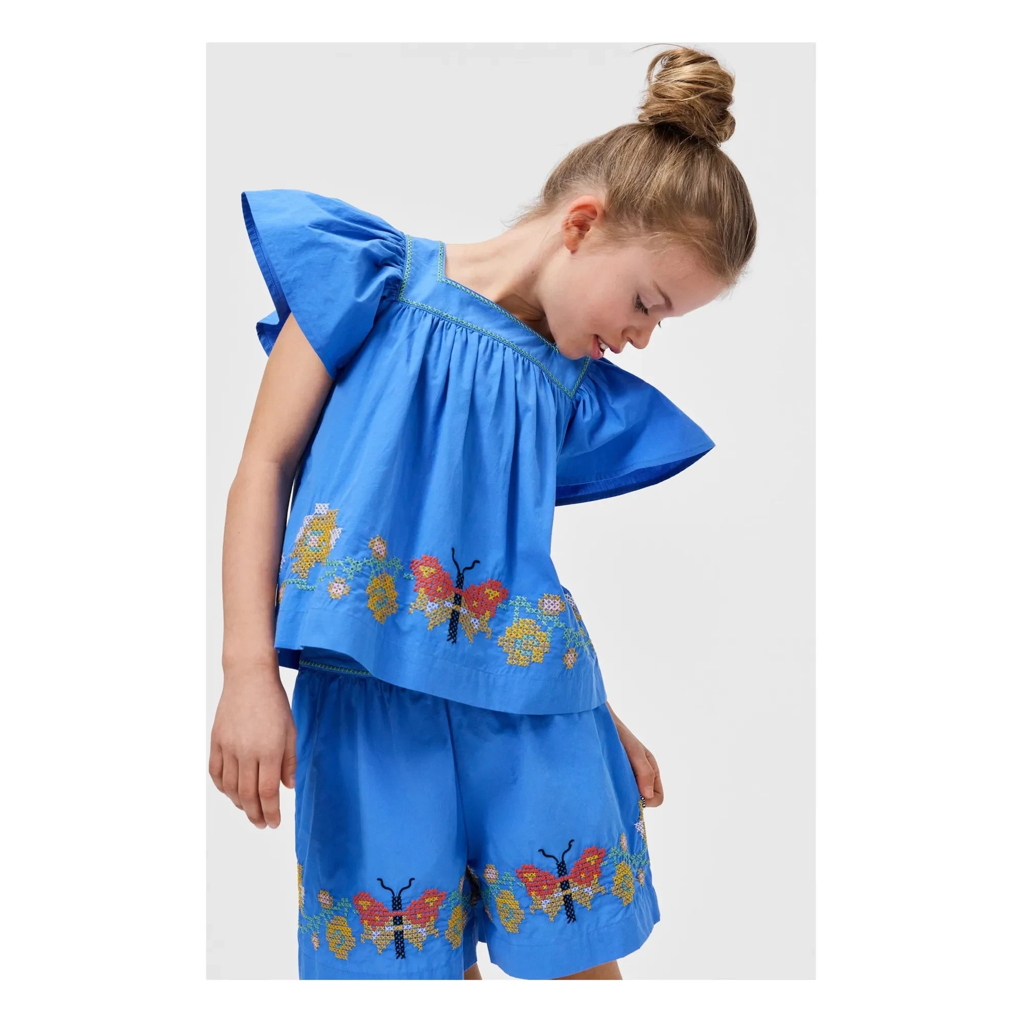 Molo - Ally Butterflies Organic Cotton Shorts | Blue