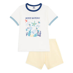 Petit Bateau - Ocean Organic Cotton Pajama Shorts | White