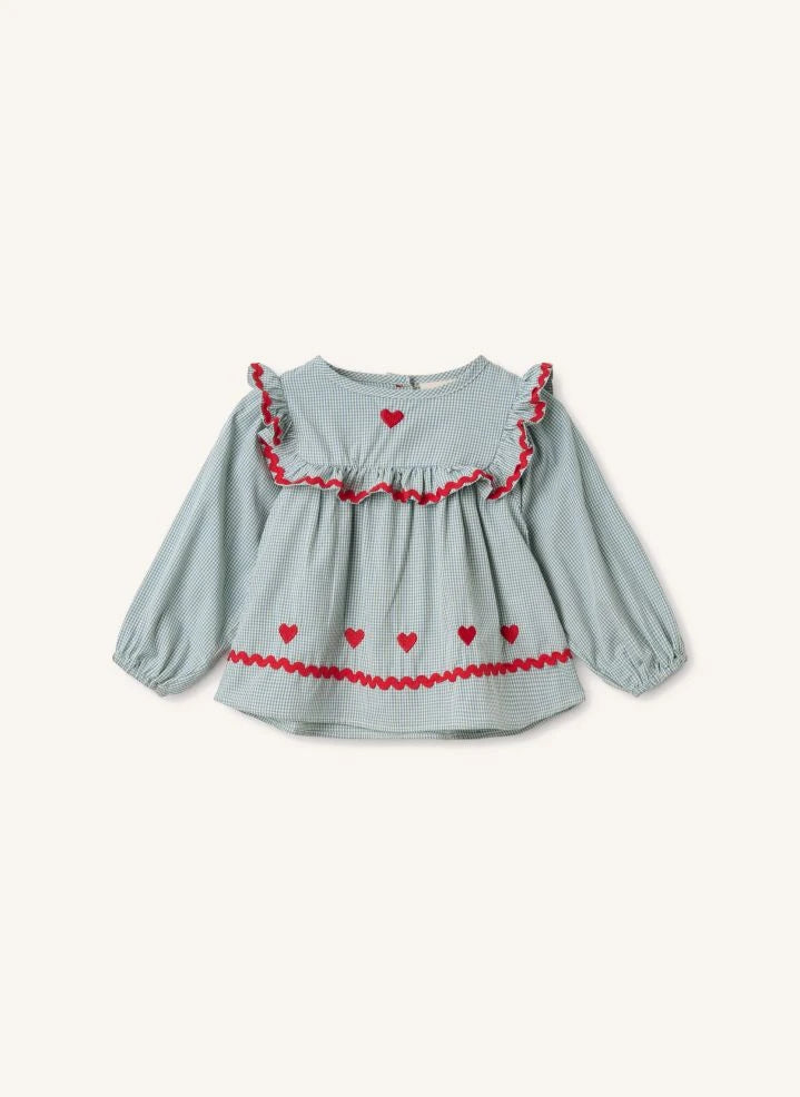 Flöss - Ellis Vichy Blouse | Light blue