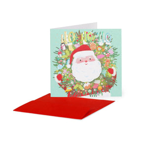 Legami - Mini Christmas Greeting Card - Santa Wreath