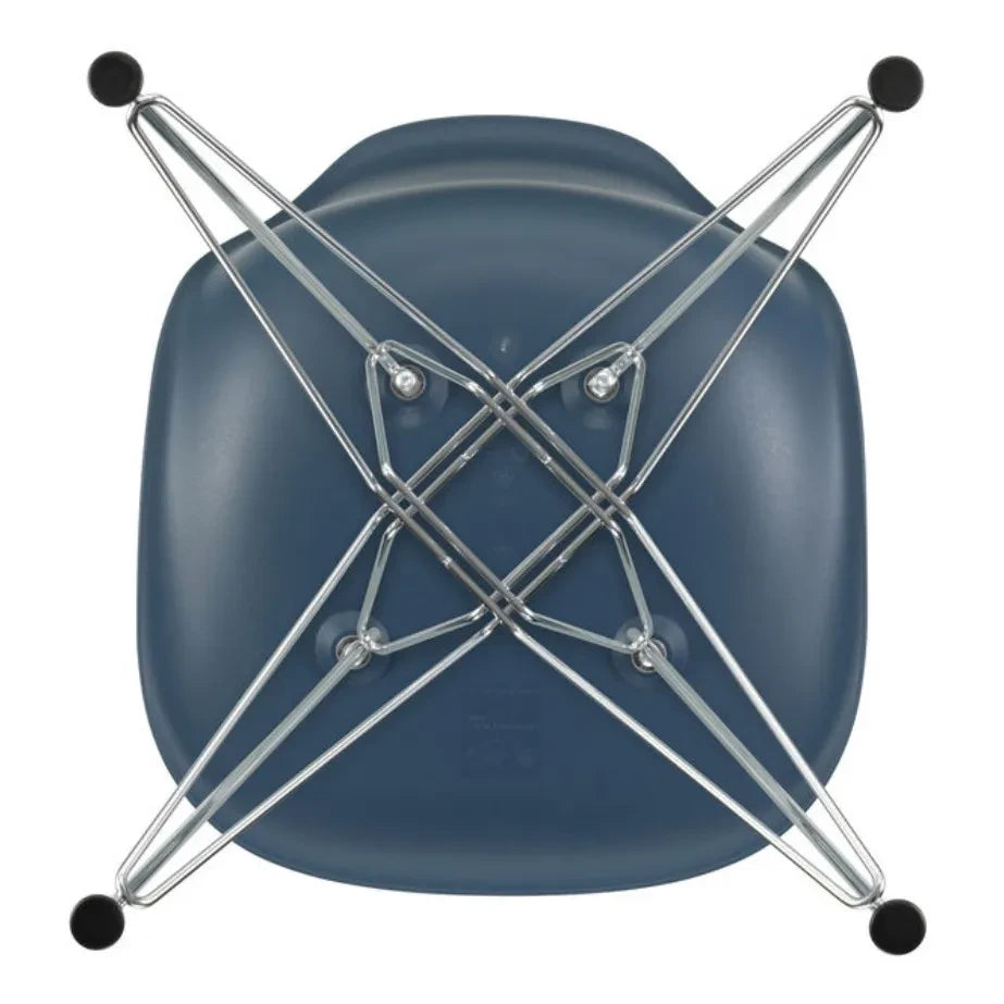 Vitra - DSR Plastic Chair - Chrome Frame - Charles & Ray Eames | Turquoise Blue