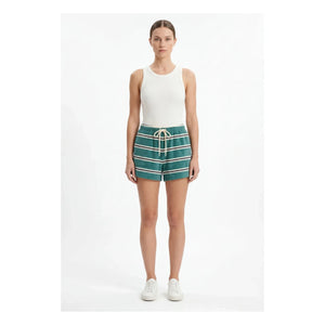 Hod - Beverly Cotton Striped Shorts | Green