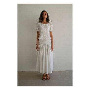 THEAVANT - Charlotte Cotton and Silk Poplin Skirt | White
