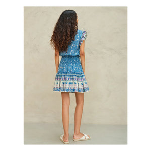 M.A.B.E. - Myla Cotton Patterned Dress | Blue