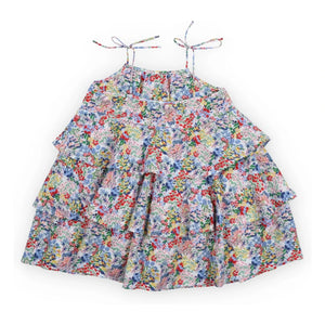 the new society - Verbena Fleurie Ruffled Dress | Blue
