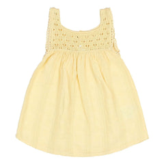 Búho - Boho Lurex Organic Cotton Dress | Yellow