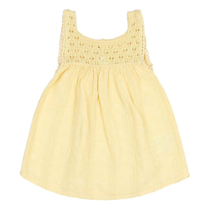 Búho - Boho Lurex Organic Cotton Dress | Yellow