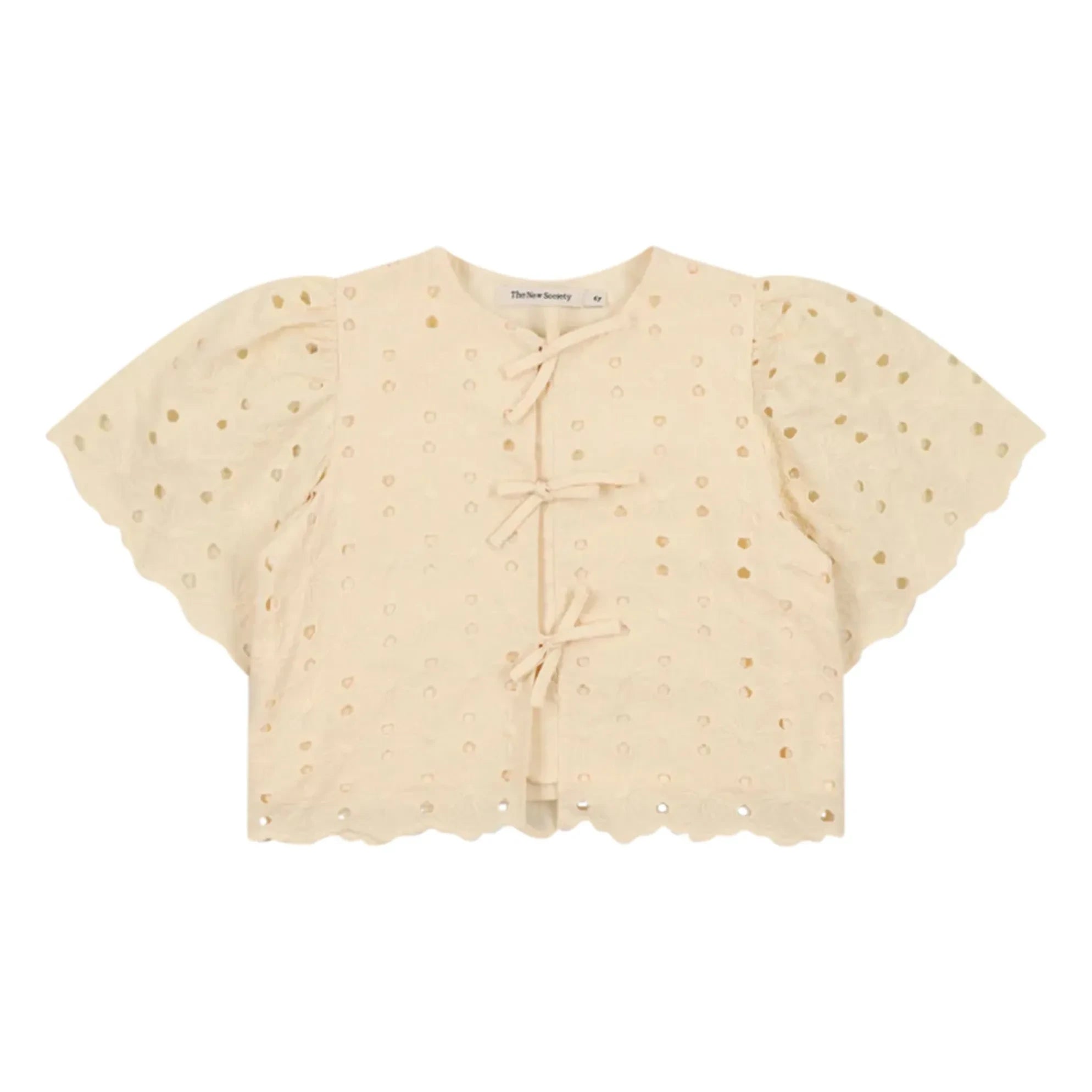 the new society - Broderie Anglaise Creta Blouse | Beige
