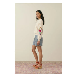 Louise Misha - Judith Organic Cotton Sweatshirt - Women's Collection | Cream