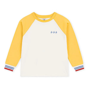 Petit Bateau - Colorblock Bateau yaka organik pamuklu T-shirt | Sarı