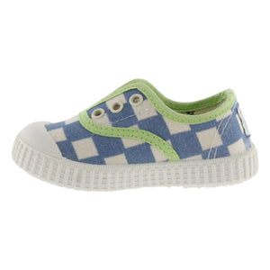 Victoria - Canvas Checkered Sneakers | Blue