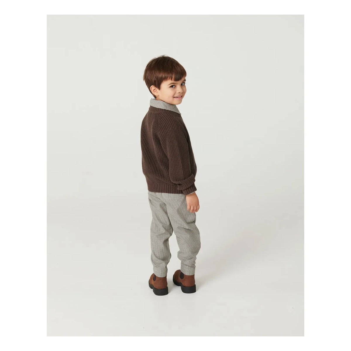 Copenhagen Colors - Classic Ribbed Organic Cotton Sweater | Dark Brown