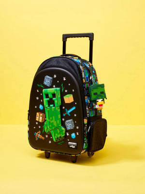 Smiggle - Minecraft Işıklı Tekerlekli Sırt ve Çekçekli Çanta