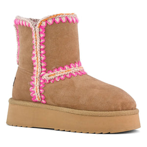 Mou - Norfolk Pompom Boots Sweden | Pink