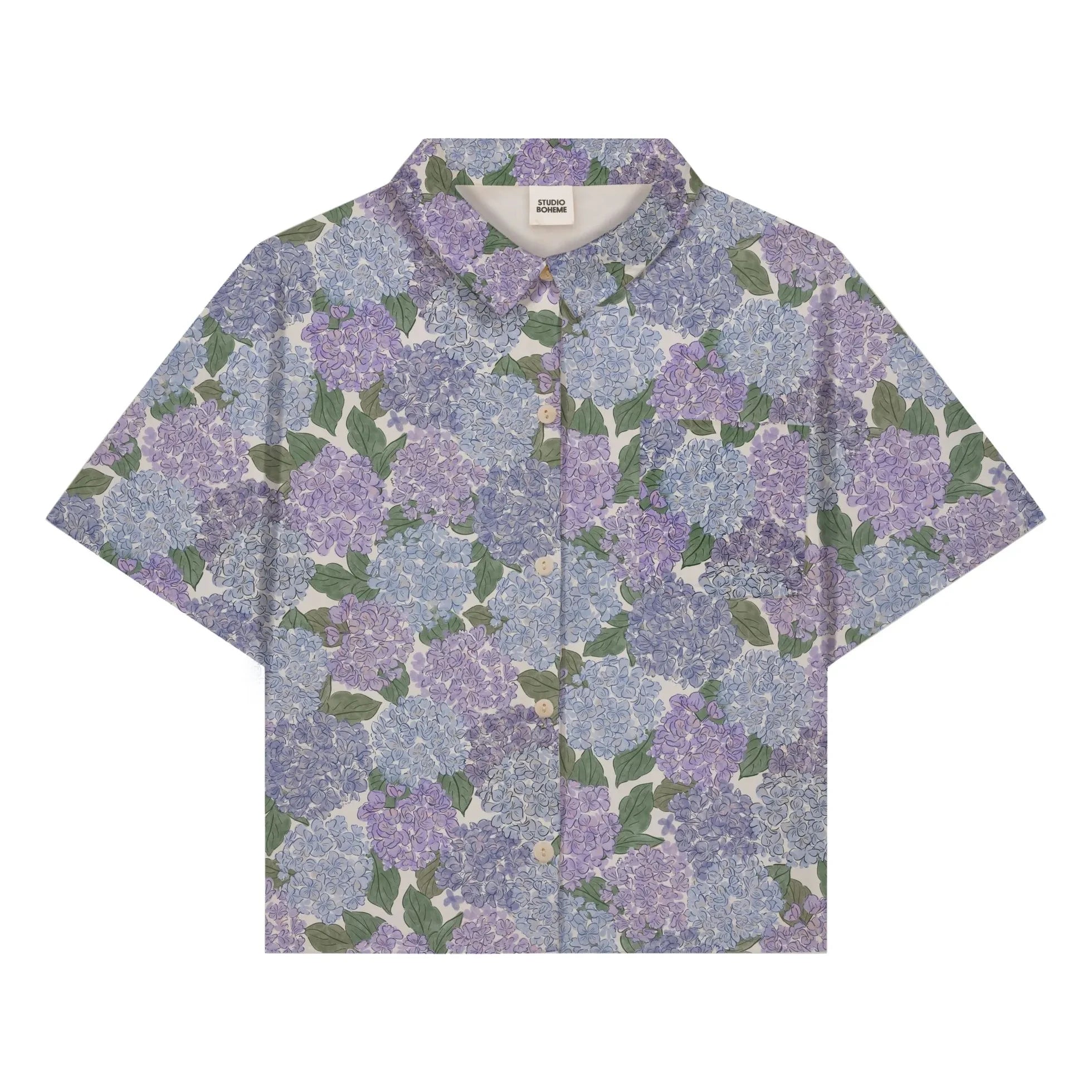 Studio Bohème - Voile Fleurs Organic Cotton Shirt | Lilac