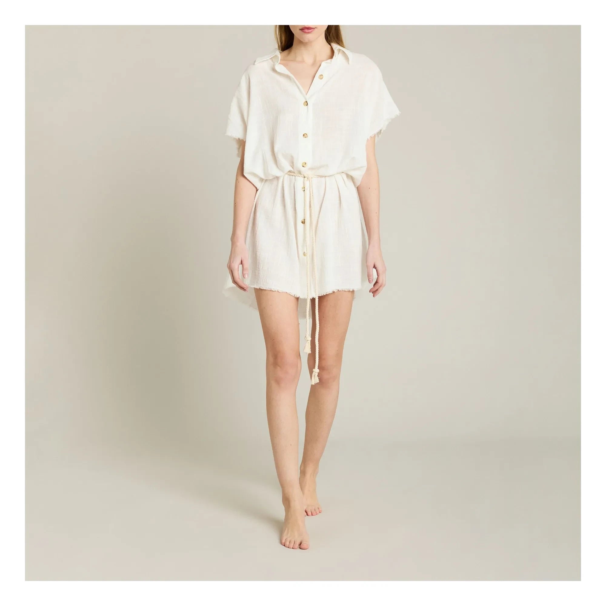 Maison Saint Julien - Paros Cotton Gauze Dress | Ivory