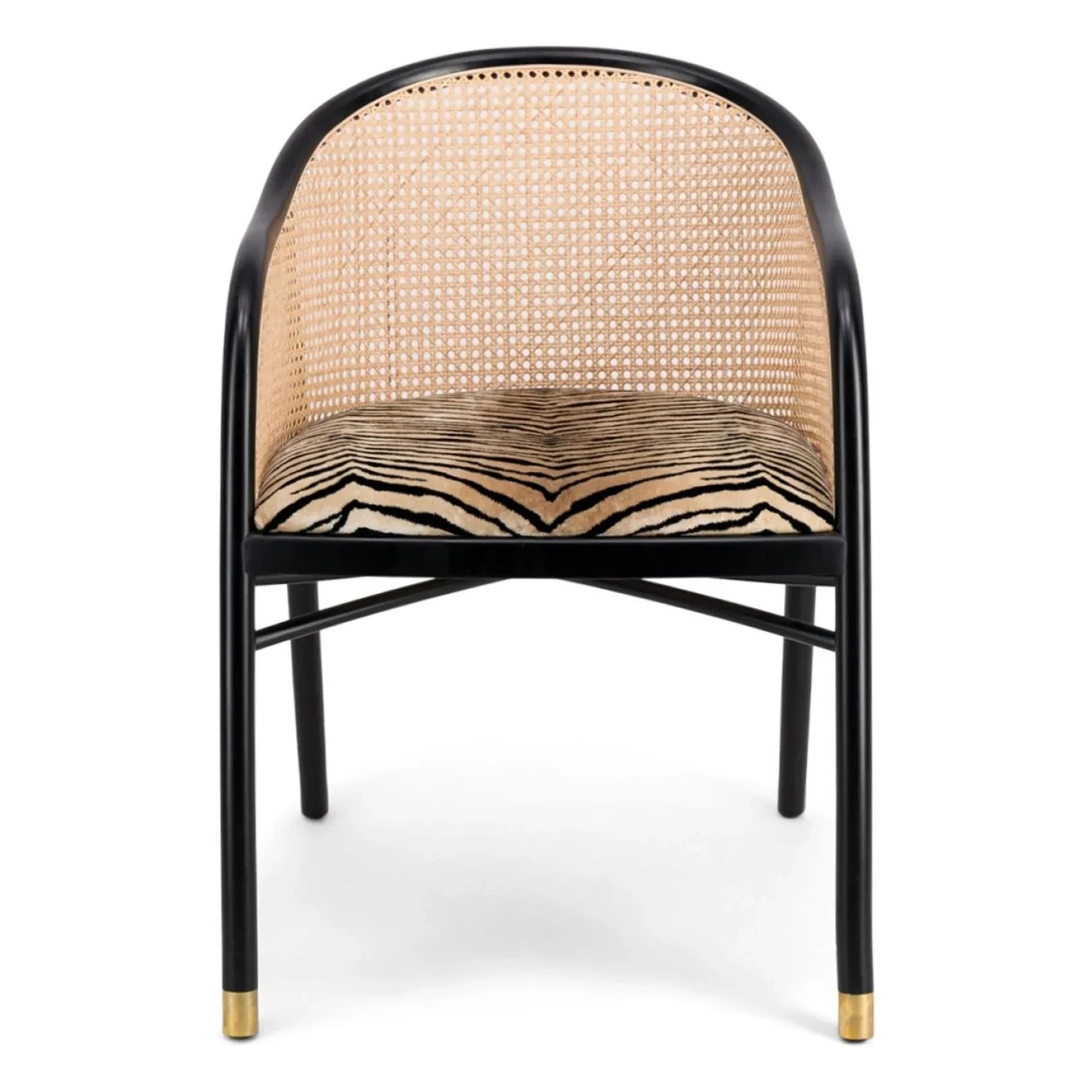 The Socialite Family - Velvet Upholstered Cavalo Sofa Armchair, Black Ash Finish | Tiger