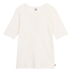 Petit Bateau - Pointelle Tunus yakalı T-shirt | Ekru