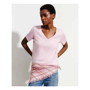 Bompard - Mini Kare Tartan Cashmere Scarf | Cherry Wood