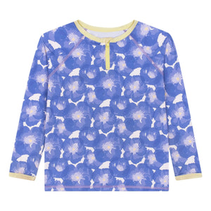 My First Cantê - Floral Pattern UV Protection T-Shirt | Blue