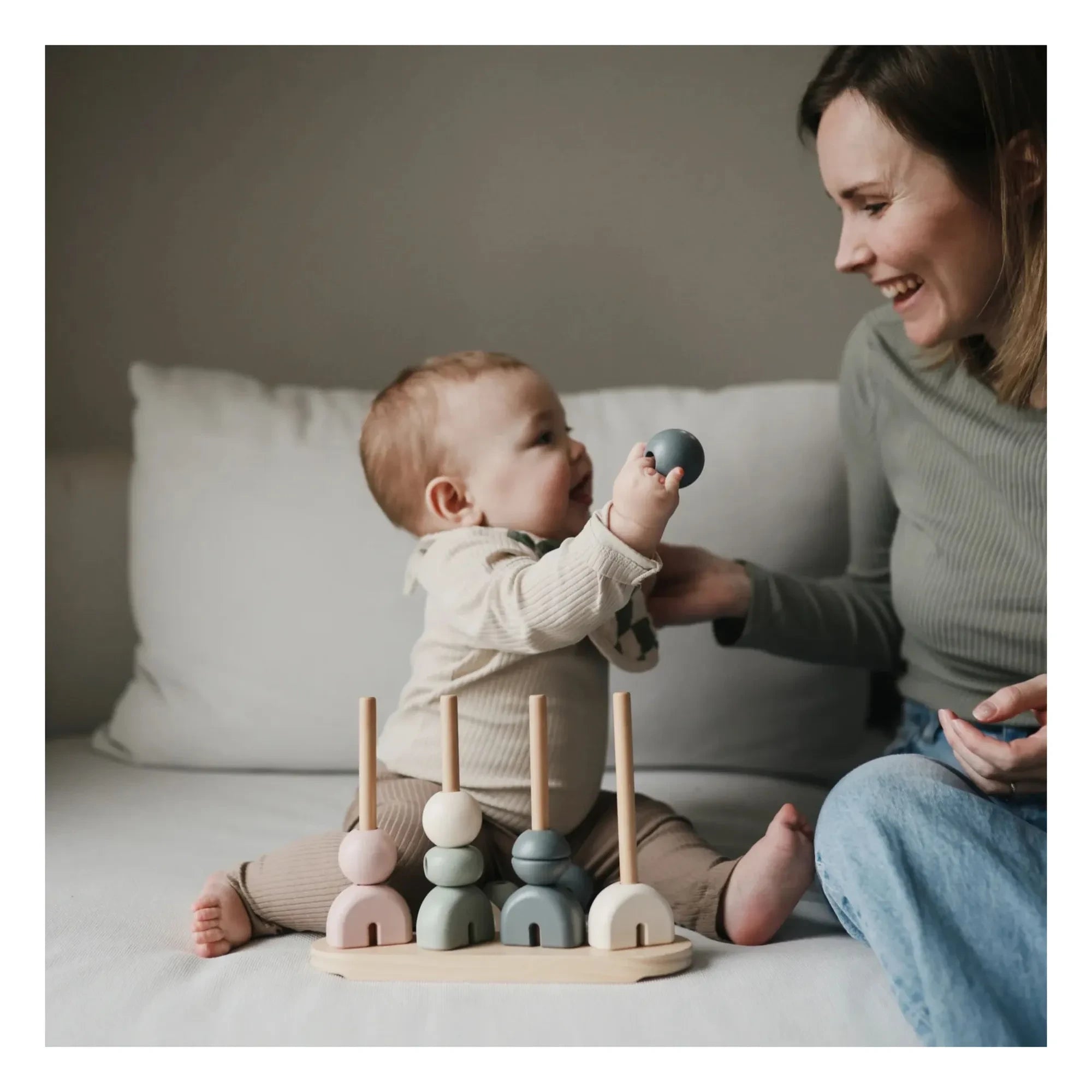 Mushie - Stacking Shaped Toy | Blue