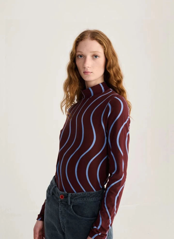 Bobo Choses - Psychedelic Striped Organic Cotton Top | Burgundy
