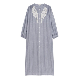 Louise Misha - Flavie Striped Organic Cotton Dress | Blue