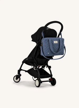 Editions Aimable - Suzanne diaper bag | Blue Chambray