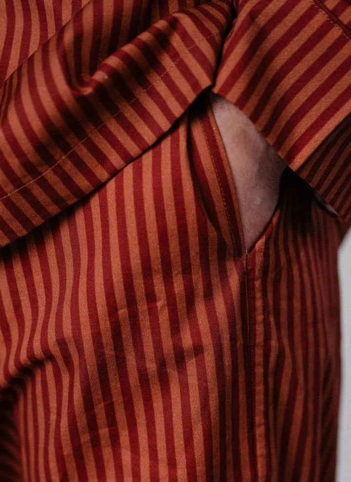 Pockies - Çizgili Pijama Pantolonu | Kırmızı