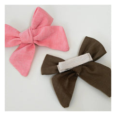 Gentil Coquelicot - Polka Dot Bow Hair Clips - Set of 2 | Pink