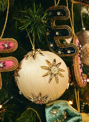 Anna + Nina - Starry Night Ivory Christmas Ball | White