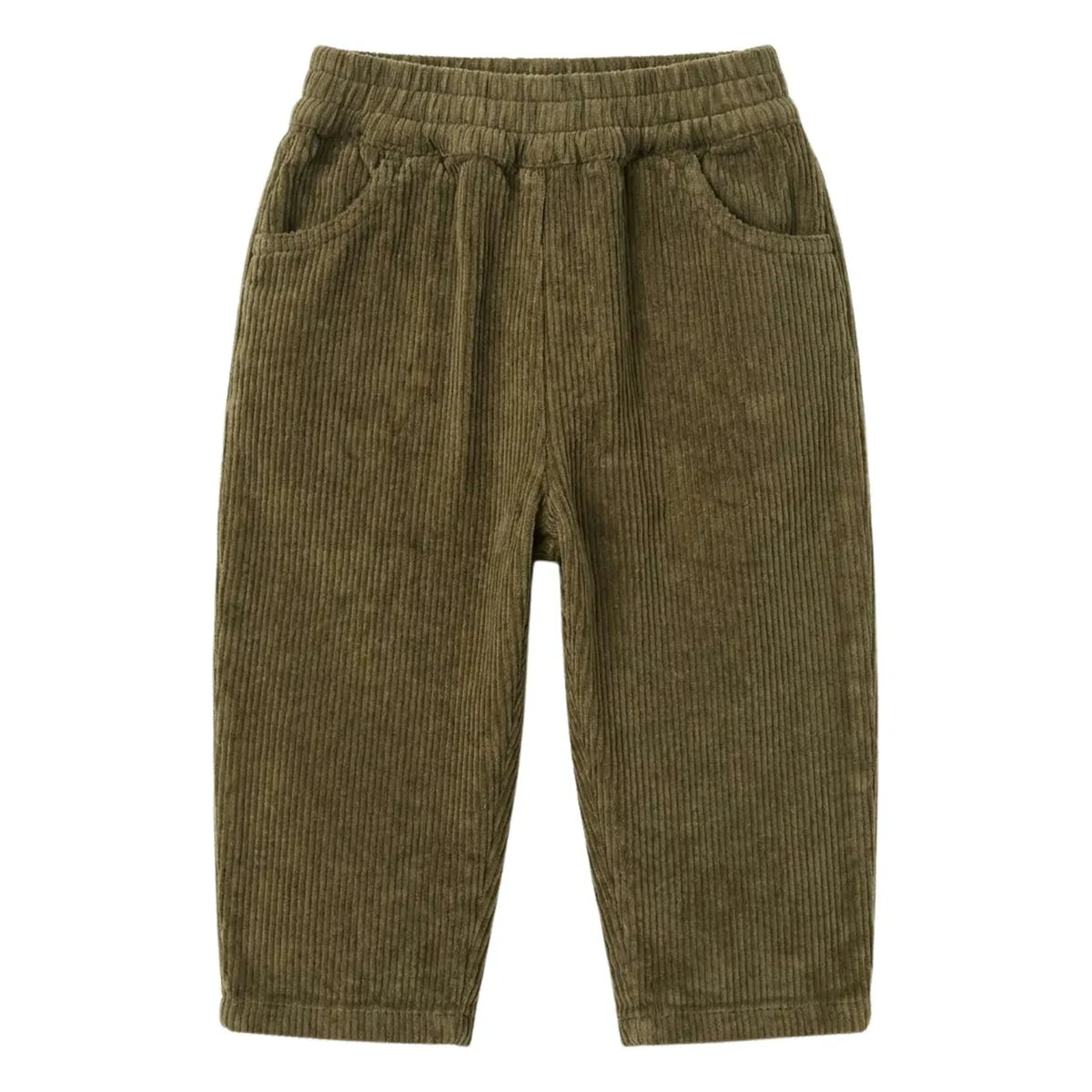 Studio Bohème - Organic Cotton Ribbed Corduroy Carrott Pants | Olive