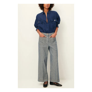 Sessùn - Aldricks Cotton Pants | Grey Blue
