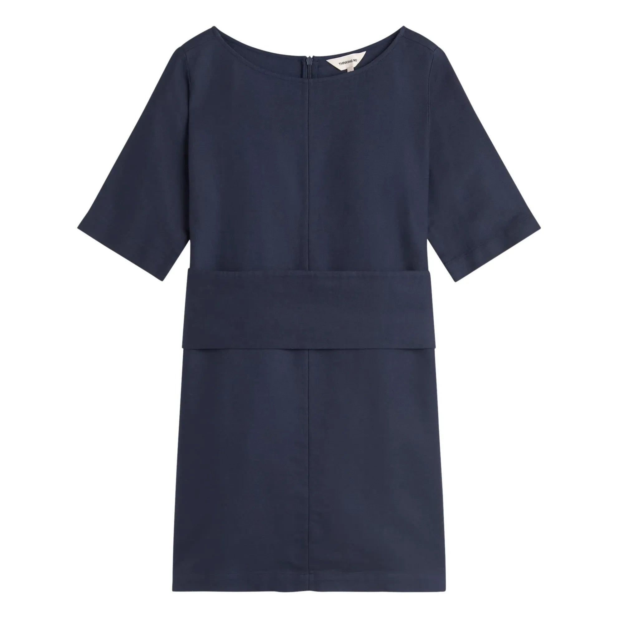 Thinking Mu - Kieran organic cotton dress | Navy Blue