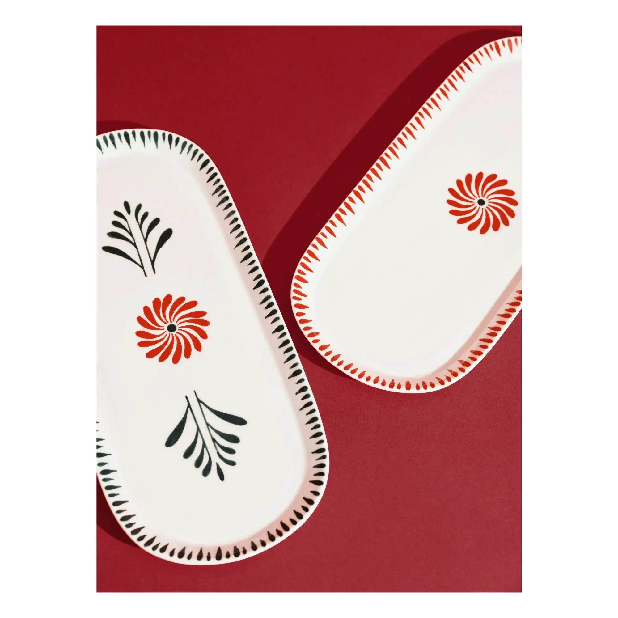 Serax - Baazar Oval Serving Plate, Waww La Table - Set of 2 | Red