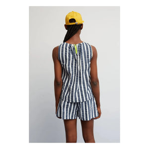Dr Bloom - Fresco Stripes Blouse | Navy Blue