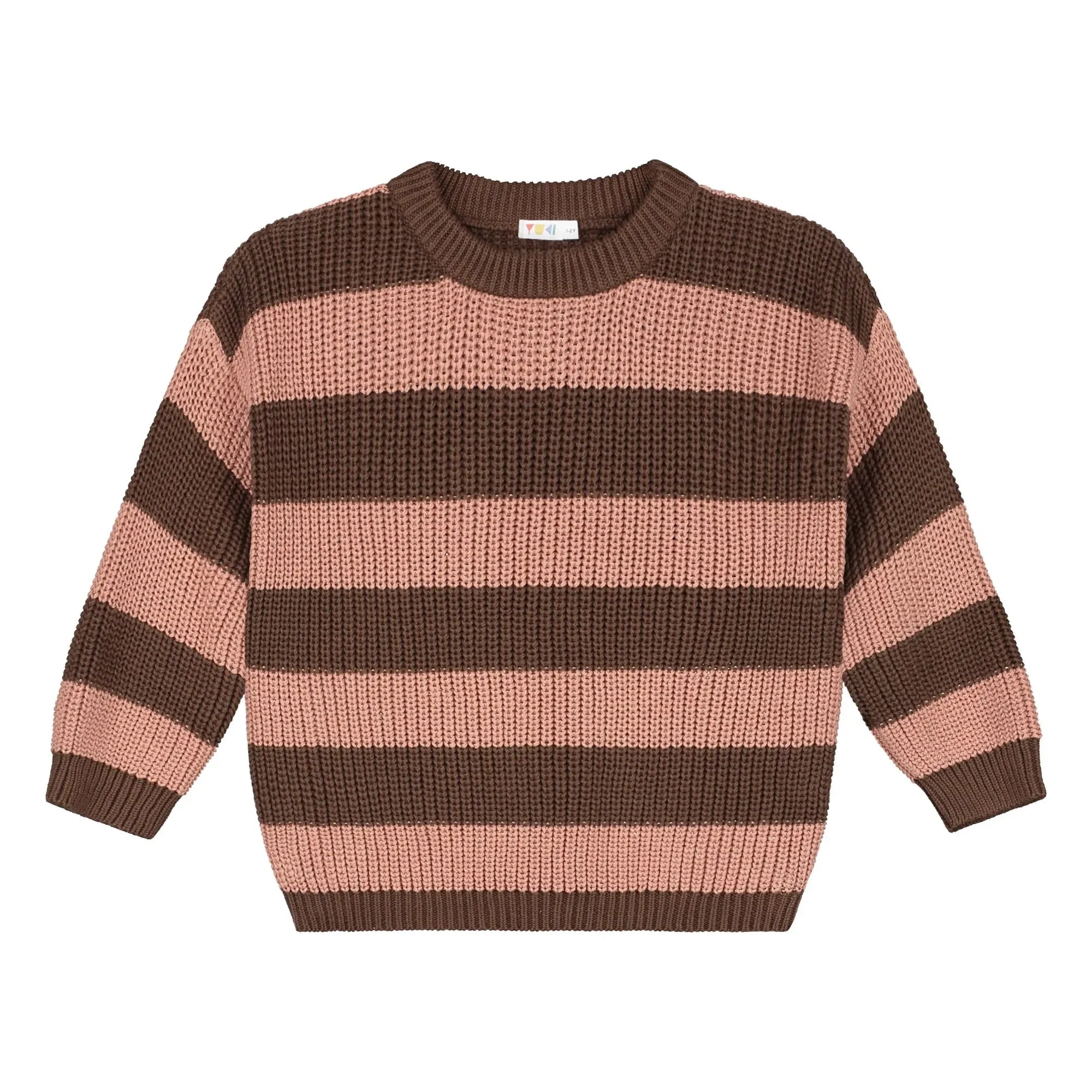 Yuki - Striped Organic Cotton Sweater | Brown