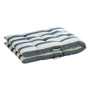 Madam Stoltz - Striped cotton floor cushion | Blue