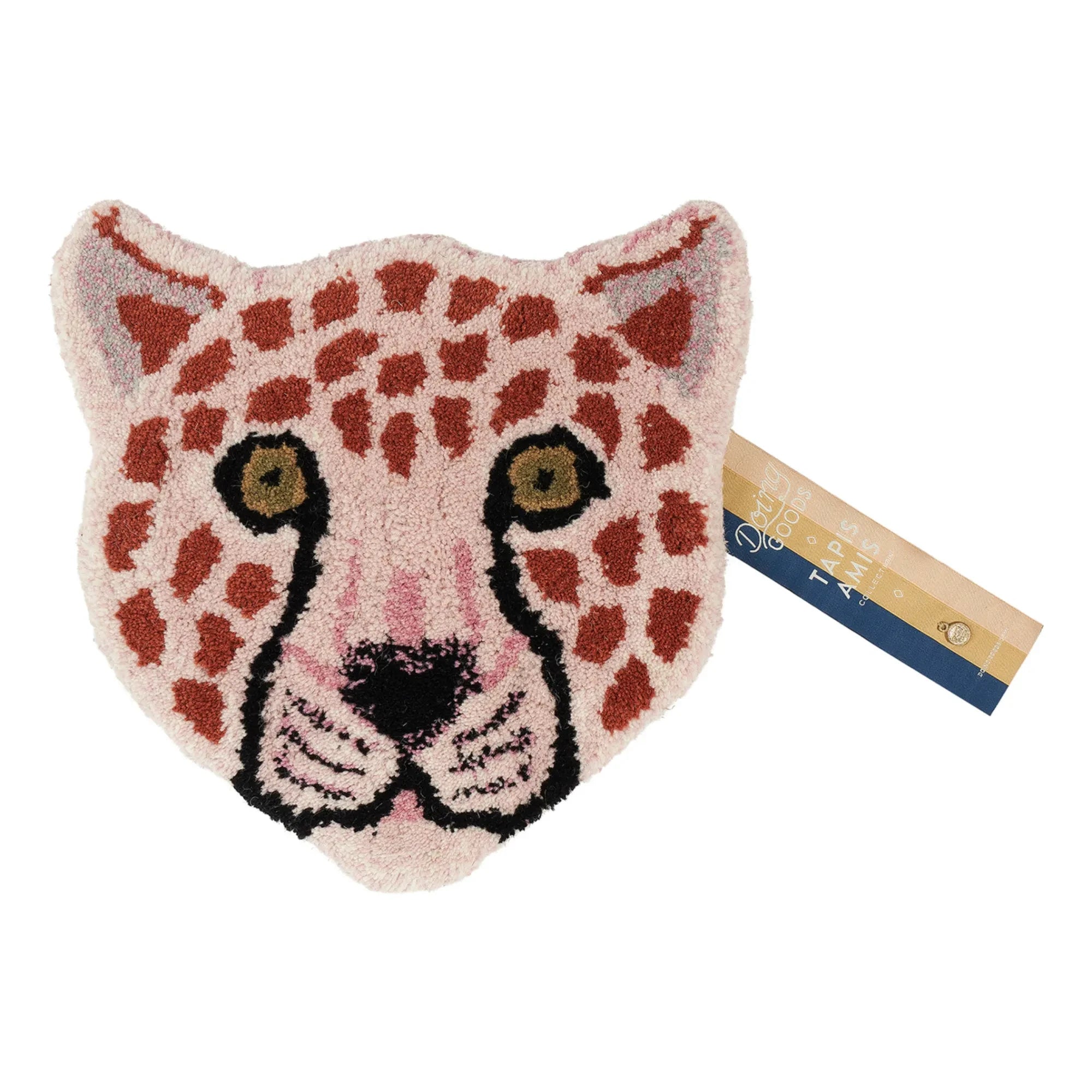 Doing Goods - Pink Leopard Head Wool Rug | Pink