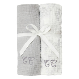 Tartine et Chocolat - Toile de Jouy Baby Diapers - 2-Pack | Gray