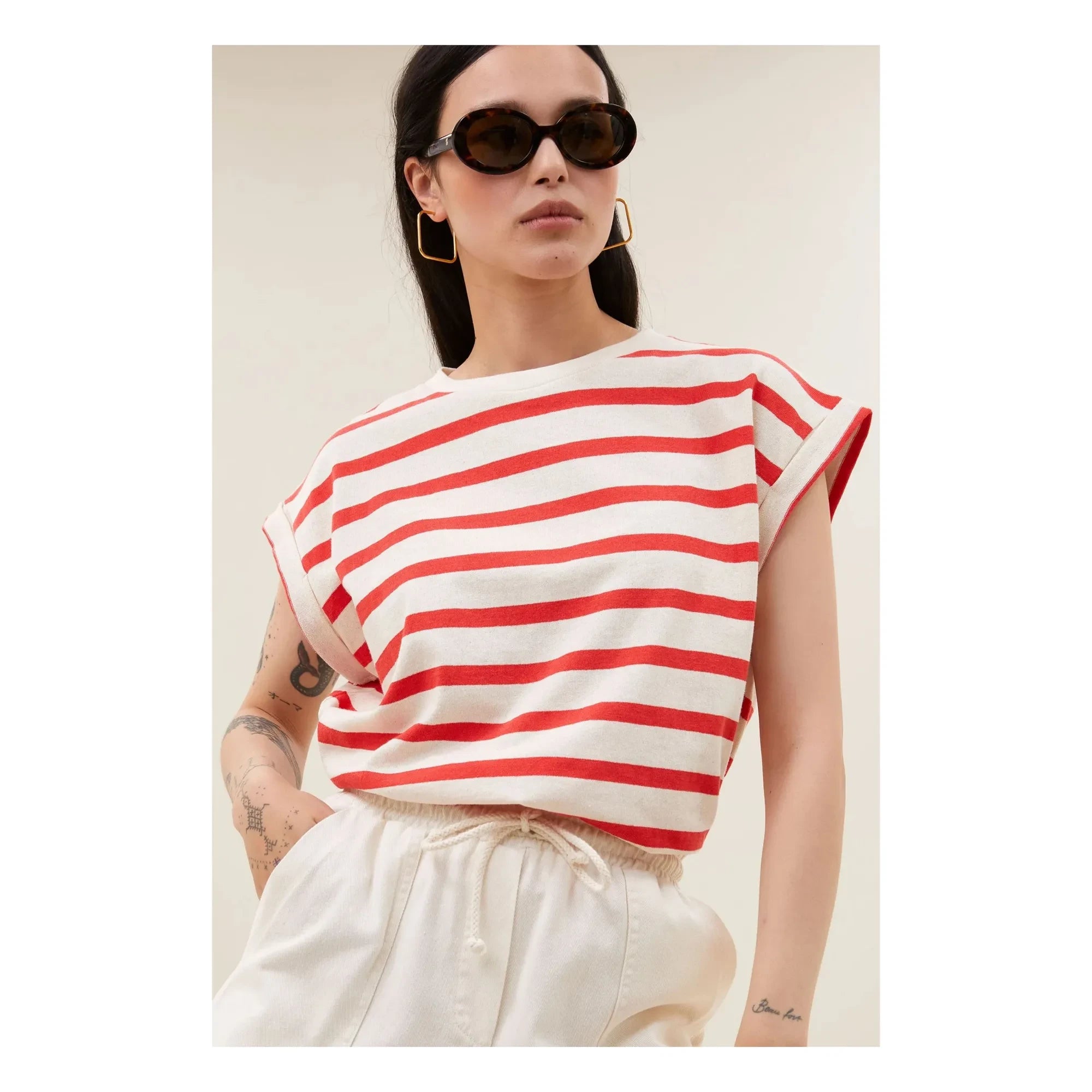 By Bar - Tobi Cotton Sailor T-Shirt | Red